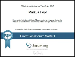 Scrum Master Zertifikat